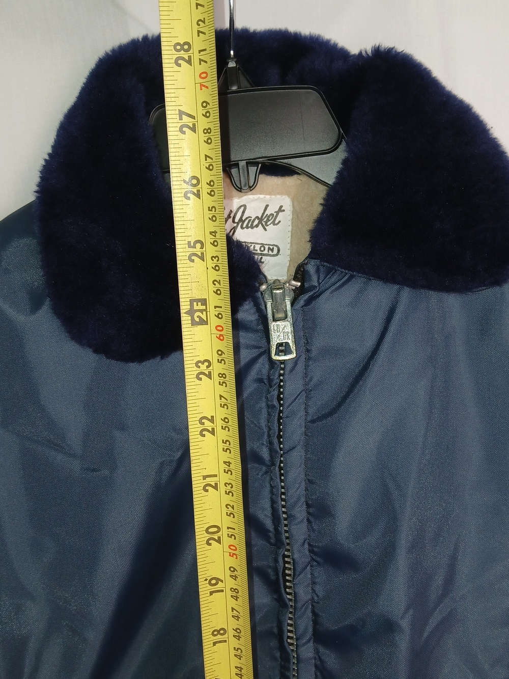 Vintage Men's Navy Blue Nylon Flight Jacket - Size Medium‎ - Picture 7 of 10